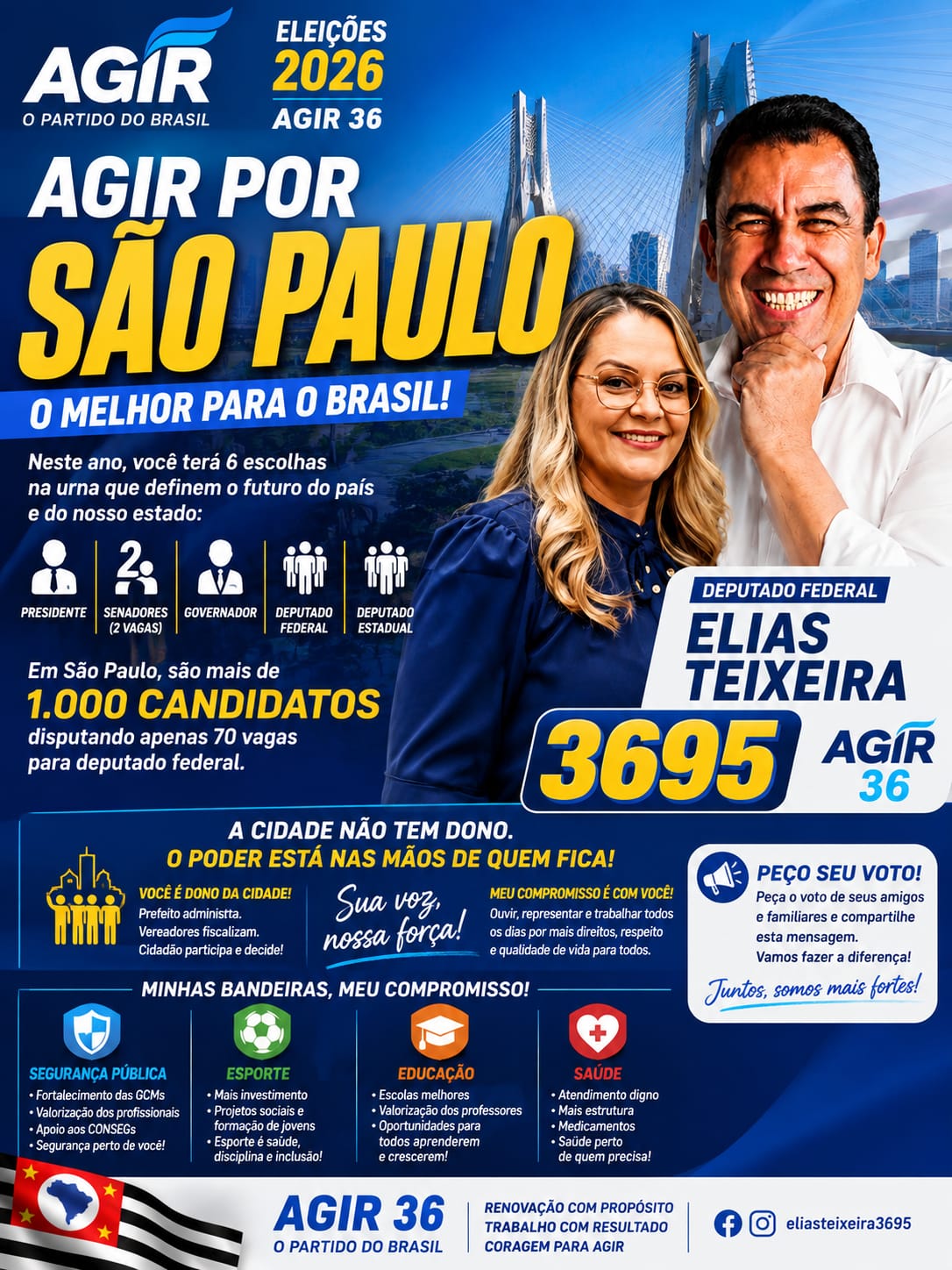 AGIR 36: Elias Teixeira e Edjane Lima de Sousa apresentam uma nova proposta para São Paulo