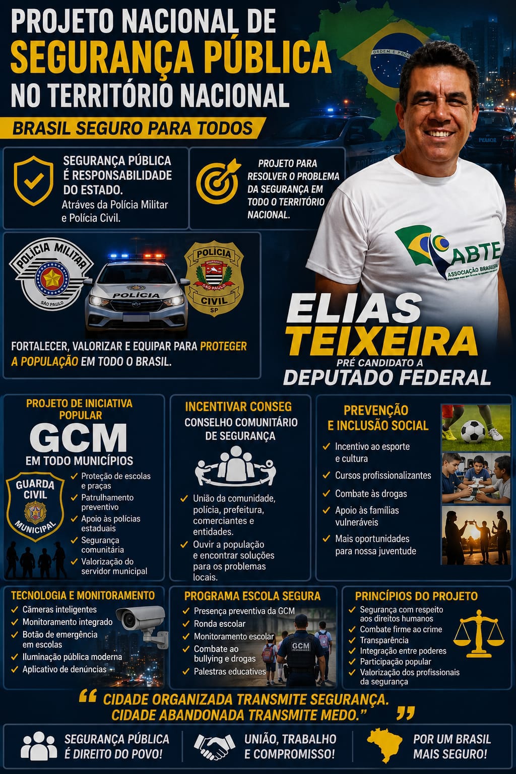 ELIAS TEIXEIRA APRESENTA PROJETO NACIONAL DE SEGURANÇA: GCM, CONSEG E INTEGRAÇÃO DA INTELIGÊNCIA